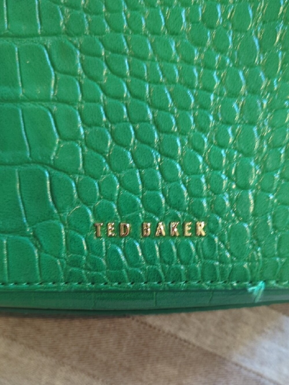 Ted Baker Emerald Croc-Embossed Crossbody Bag with Gold Hardware - Picture 3 of 5